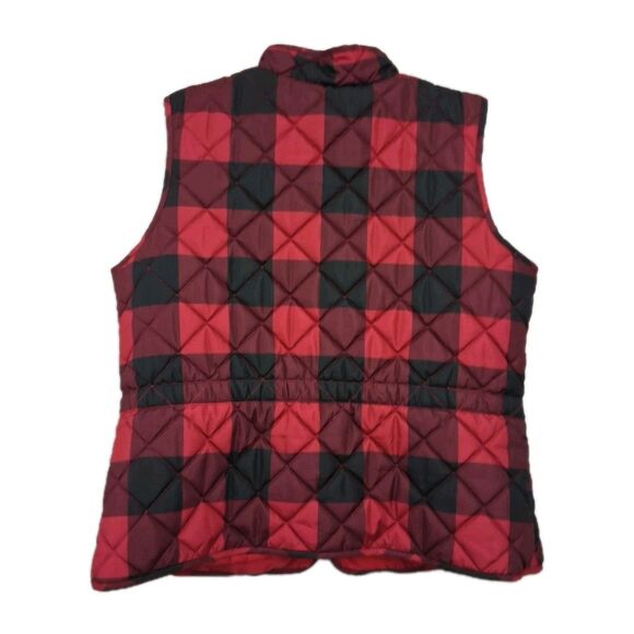 St Johns Bay Womens Quilted Vest Buffalo Check Pockets Full Zip XXL Puffer 2XL - Picture 4 of 9